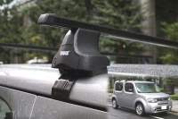 Багажник на крышу Thule SquareBar EVO сталь для CITRO?N C3  (02-09) хетчбек 5d  за дверной проем
