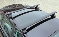 Багажник на крышу Thule Wing bar Black аэродинамический черный для JMC Vigus 4d пикап (двойная кабина) (15->) за дверной проем