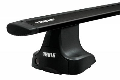 Купить багажник на крышу Thule Wing bar Black аэродинамический черный для DAEWOO Lacetti 5d хетчбек (04-08) за дверной проем